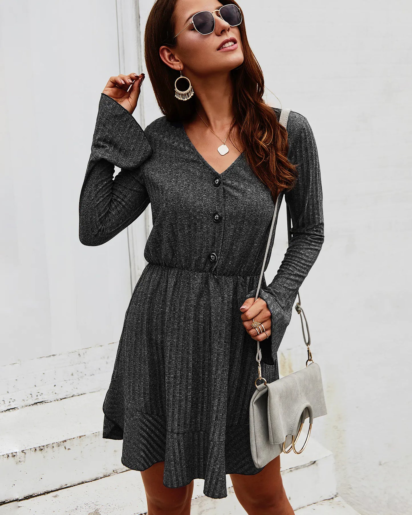 Long Sleeve Dress - Black